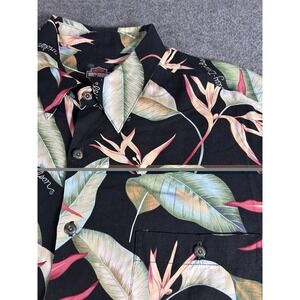 Harley-Davidson Shirt Mens Large Black Hawaiian Aloha‎ Short Sleeve Made USA